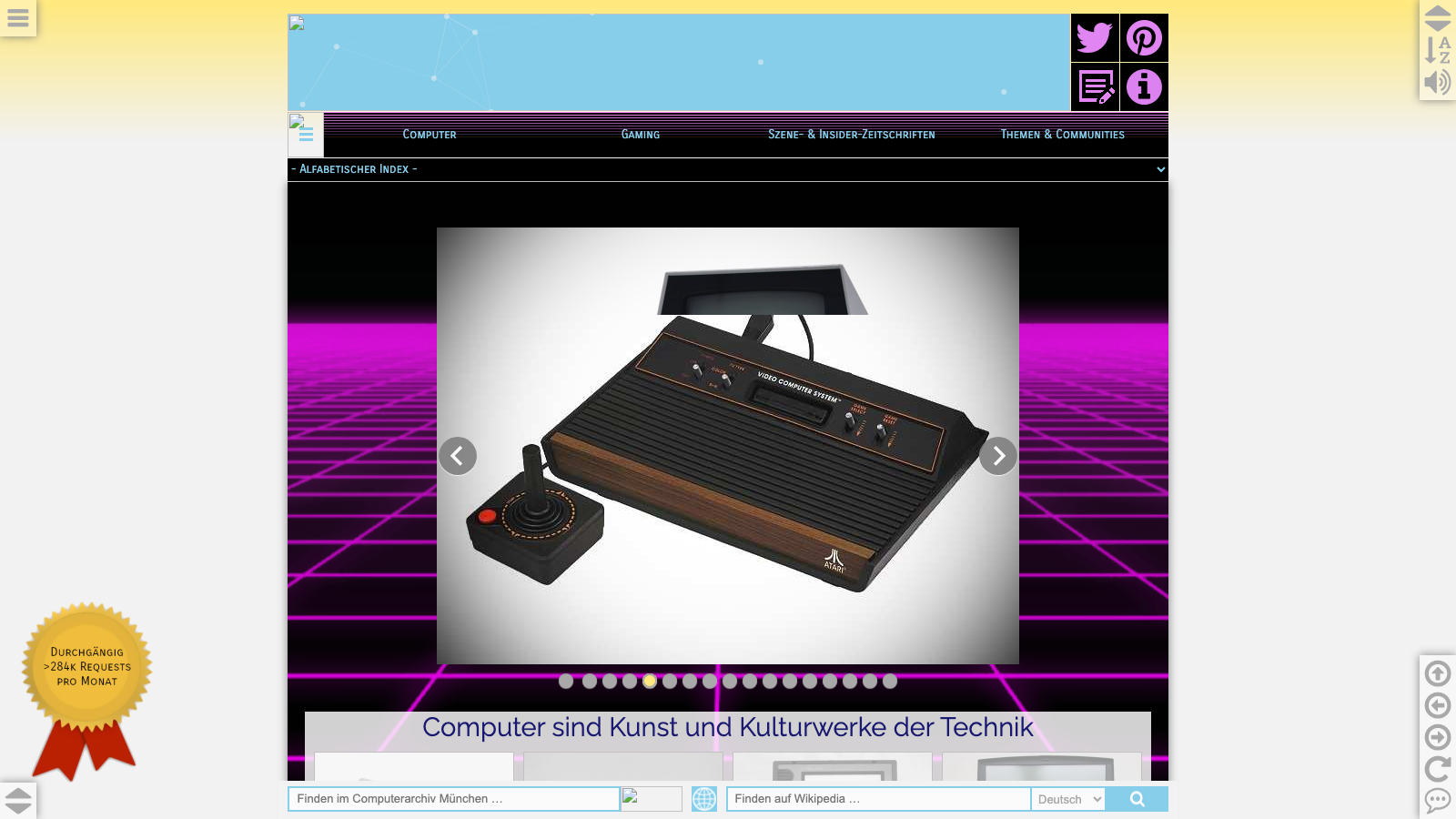 Screenshot of Computerarchiv Muenchen