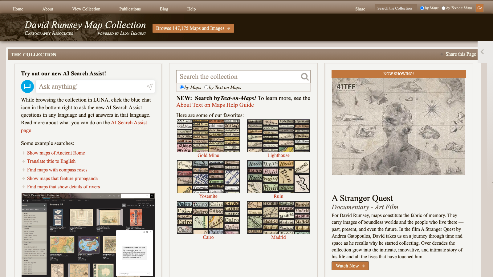 Screenshot of David Rumsey Map Collection