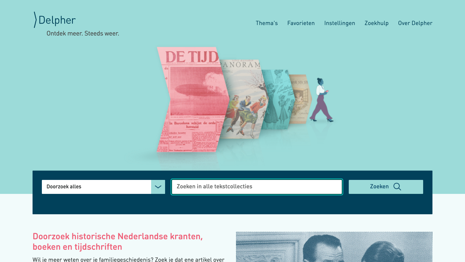 Screenshot of Delpher