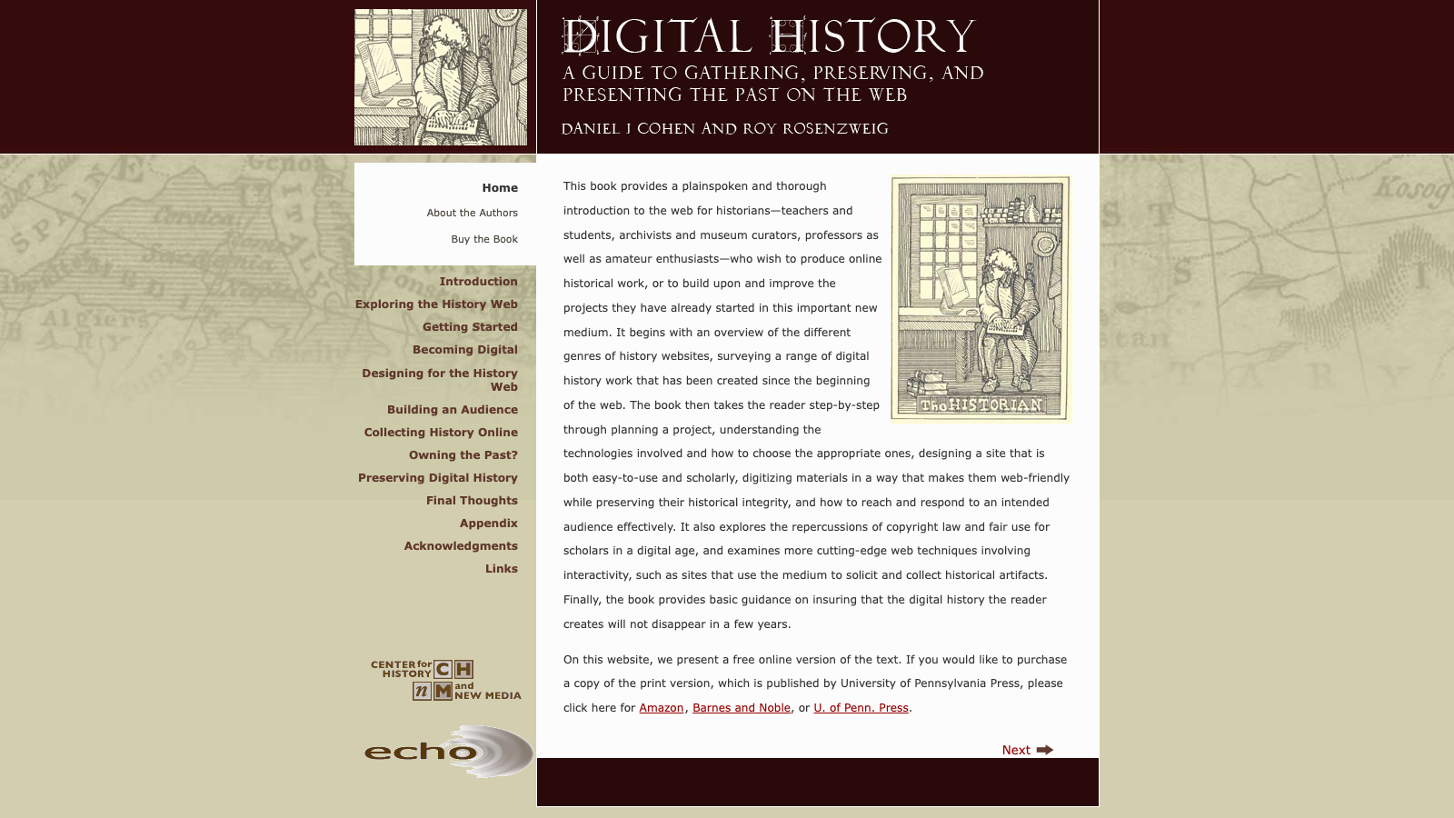Screenshot of Digital History Guide