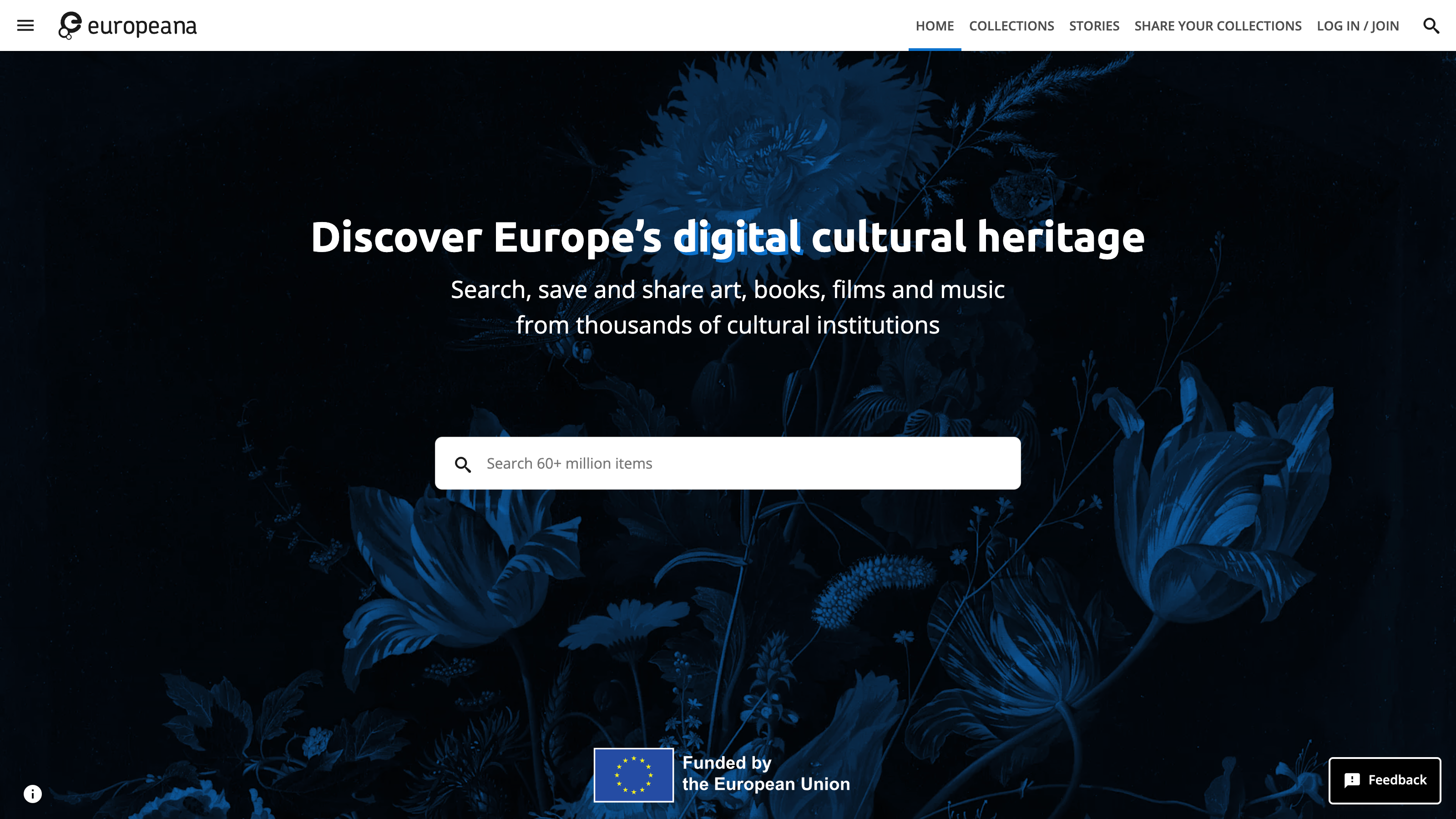 Screenshot of Europeana