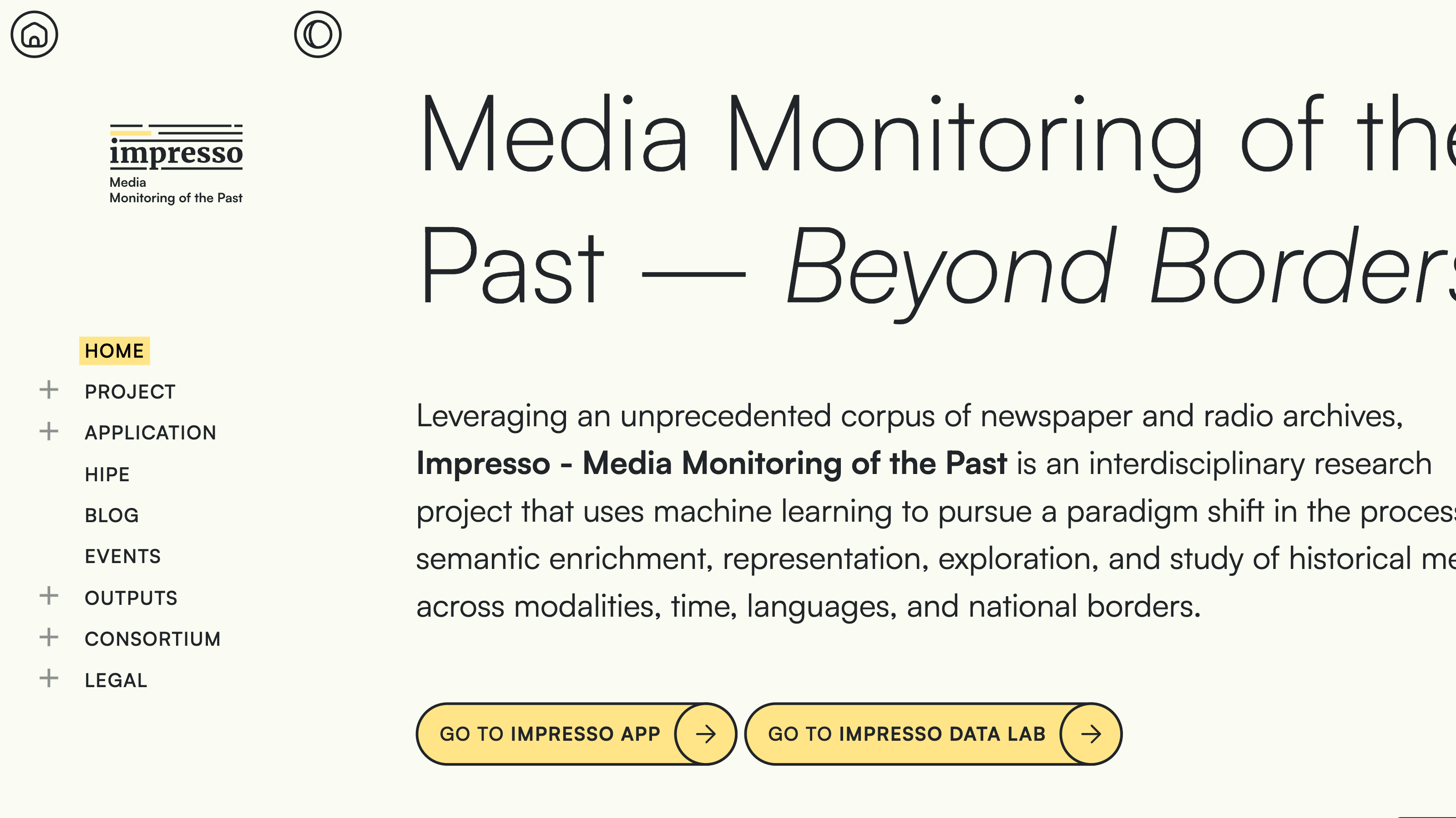 Screenshot of impresso