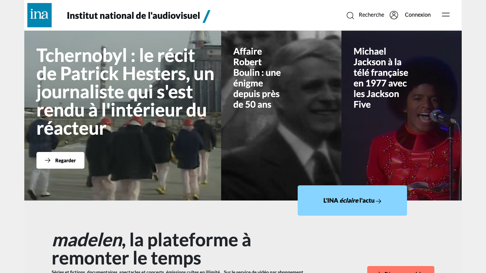 Screenshot of Institut national de l'audiovisuel