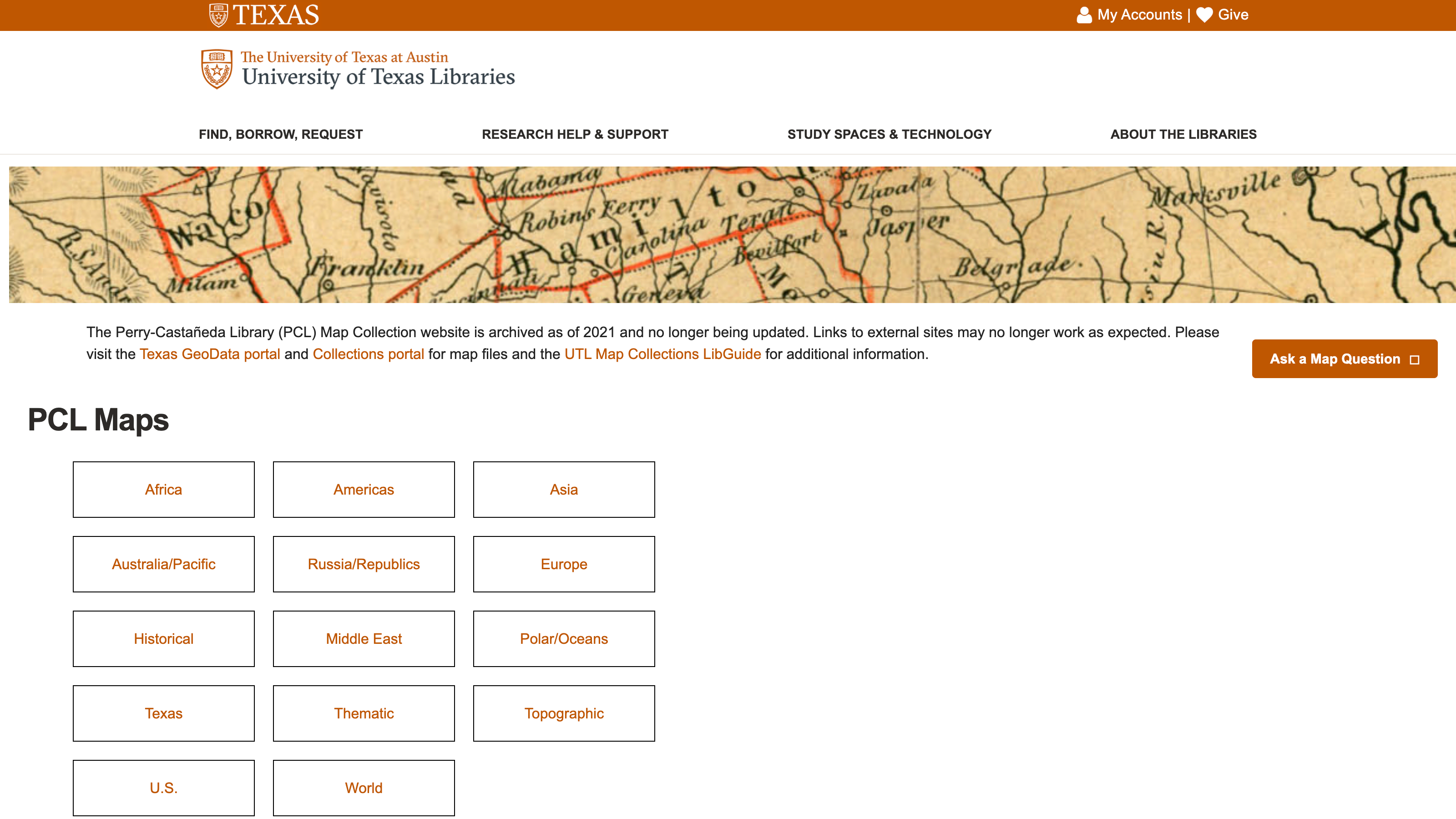 Screenshot of Perry-Castañeda Library Map Collection