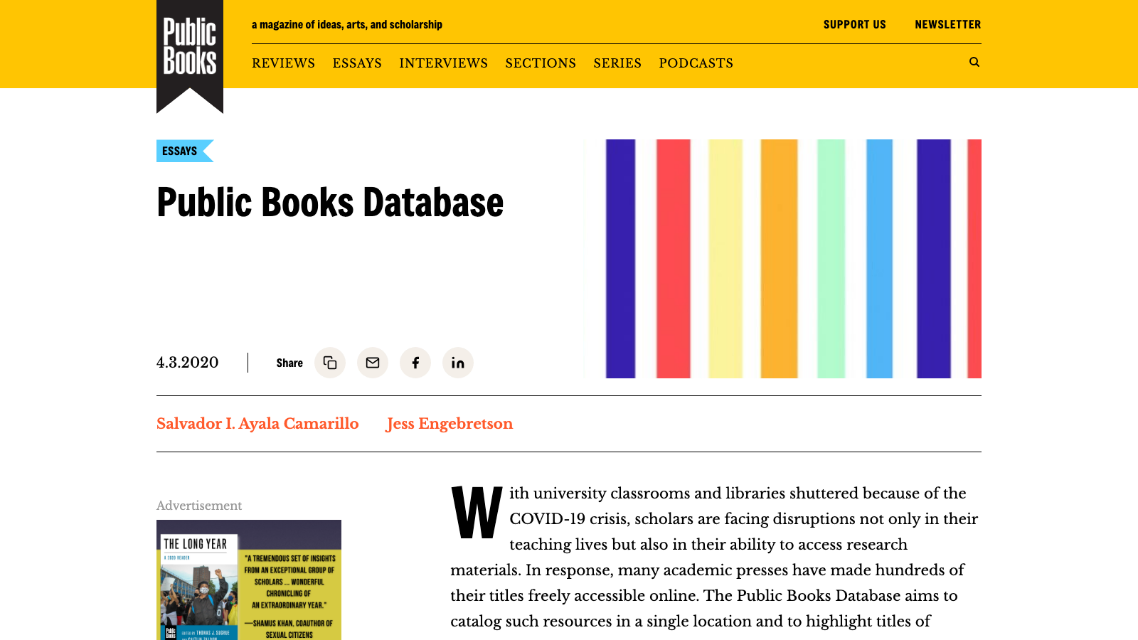 Screenshot of Public Books Database