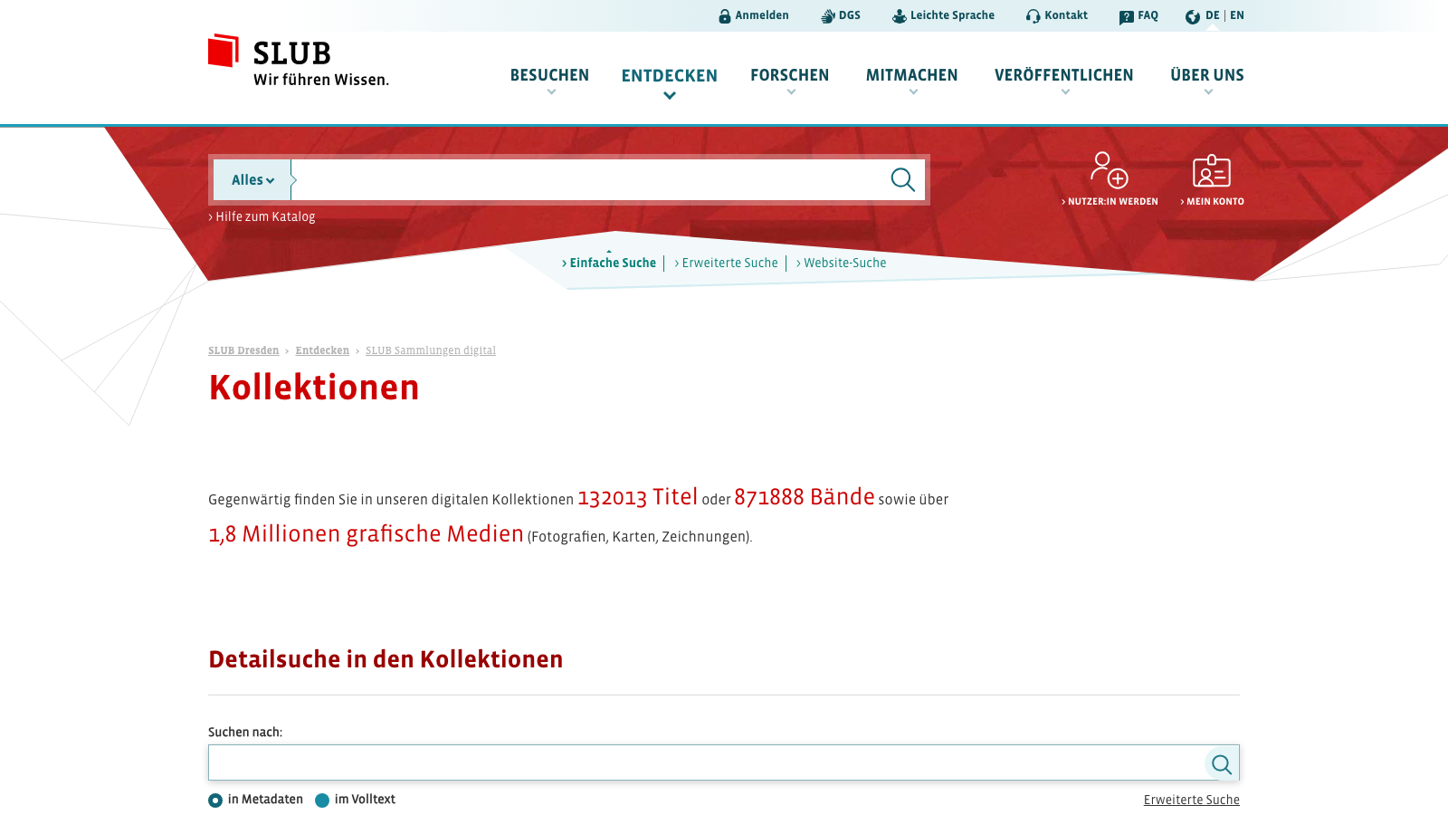 Screenshot of SLUB Dresden