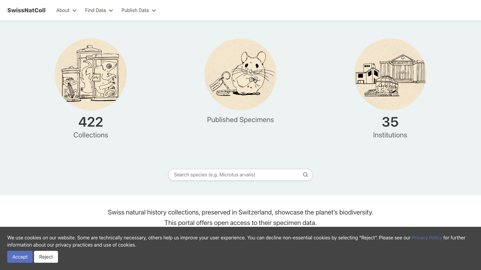 Screenshot of swissnatcoll