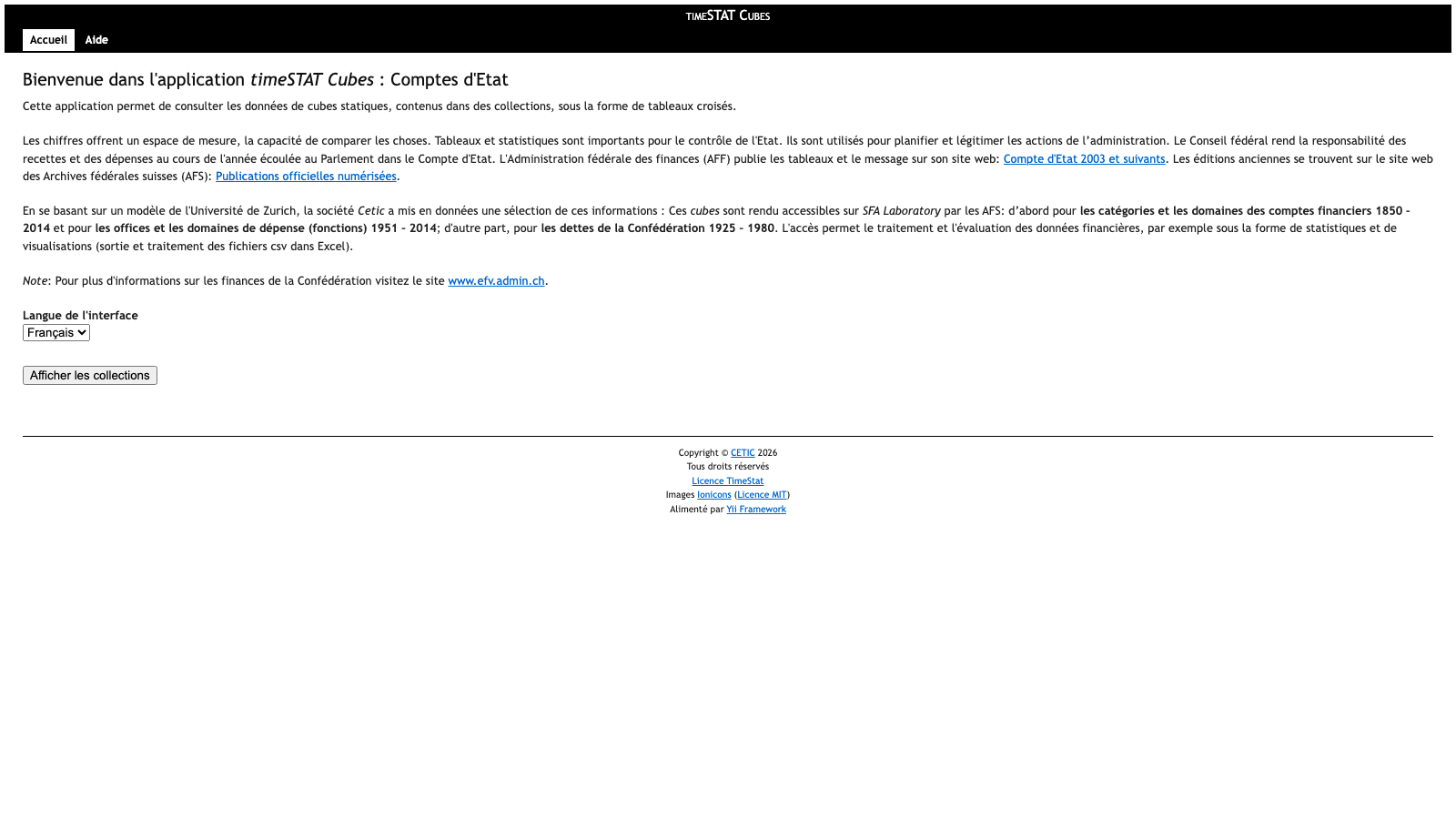 Screenshot of timeSTAT Cubes