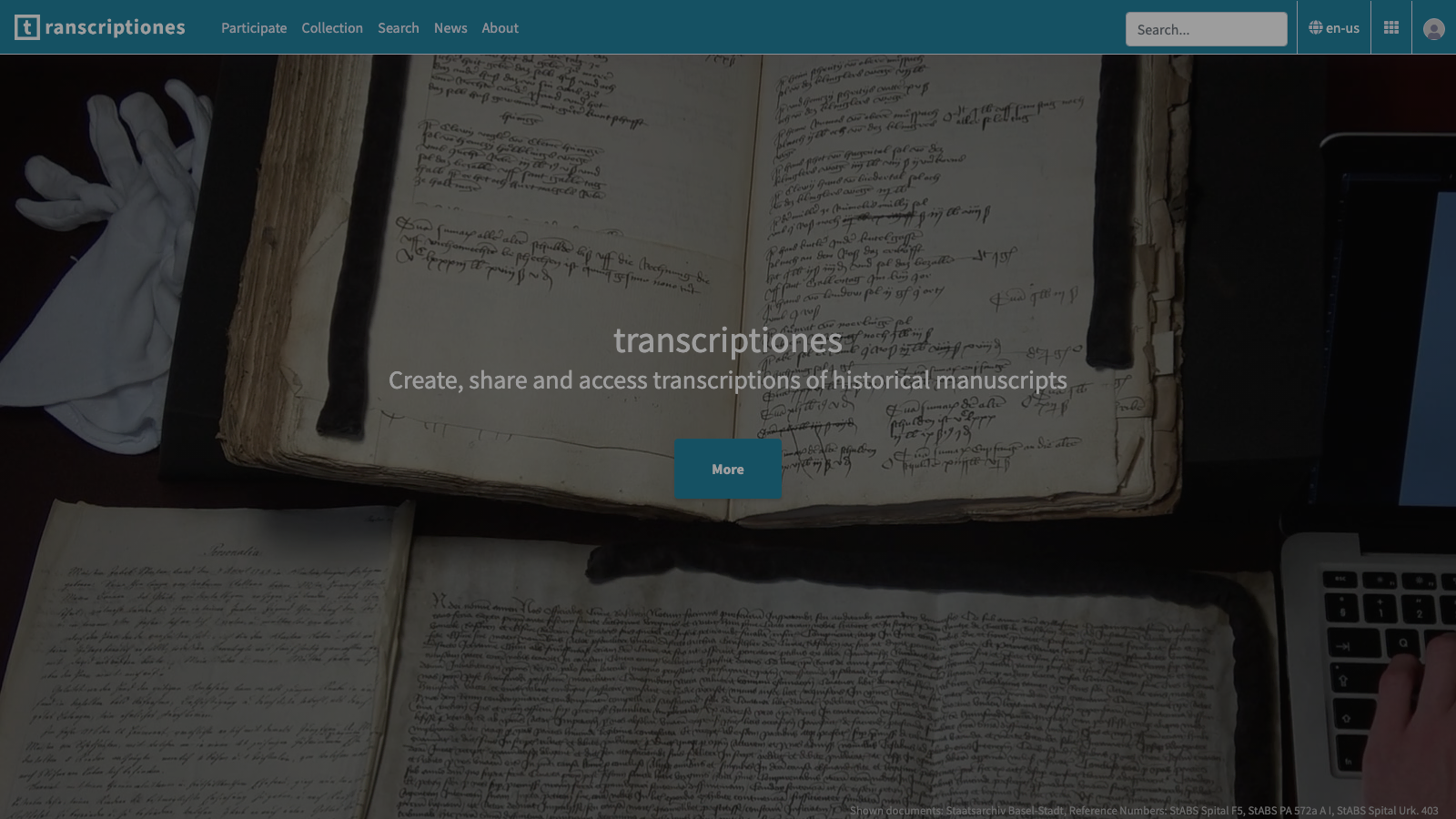 Screenshot of transcriptiones