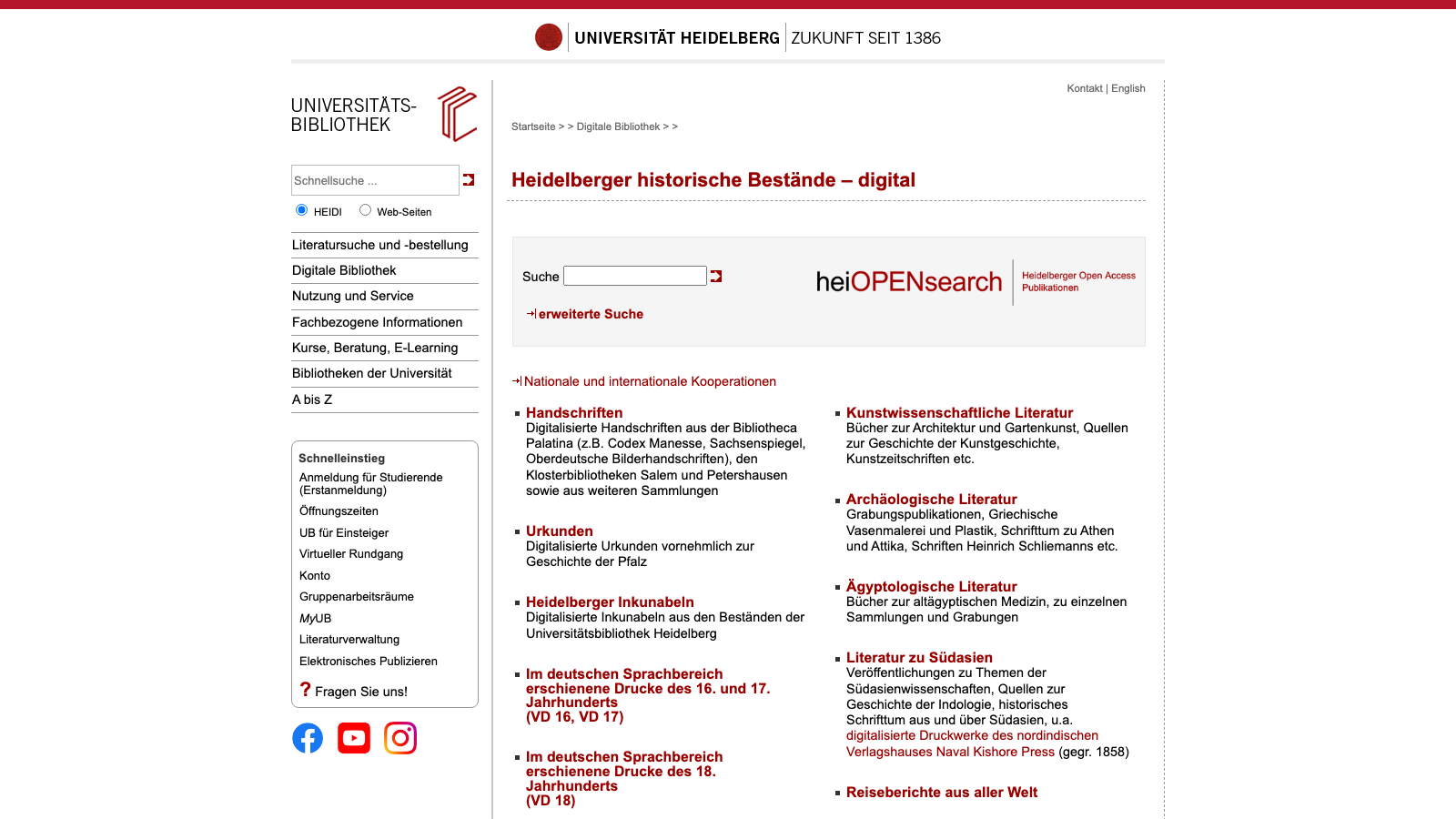 Screenshot of UB Heidelberg