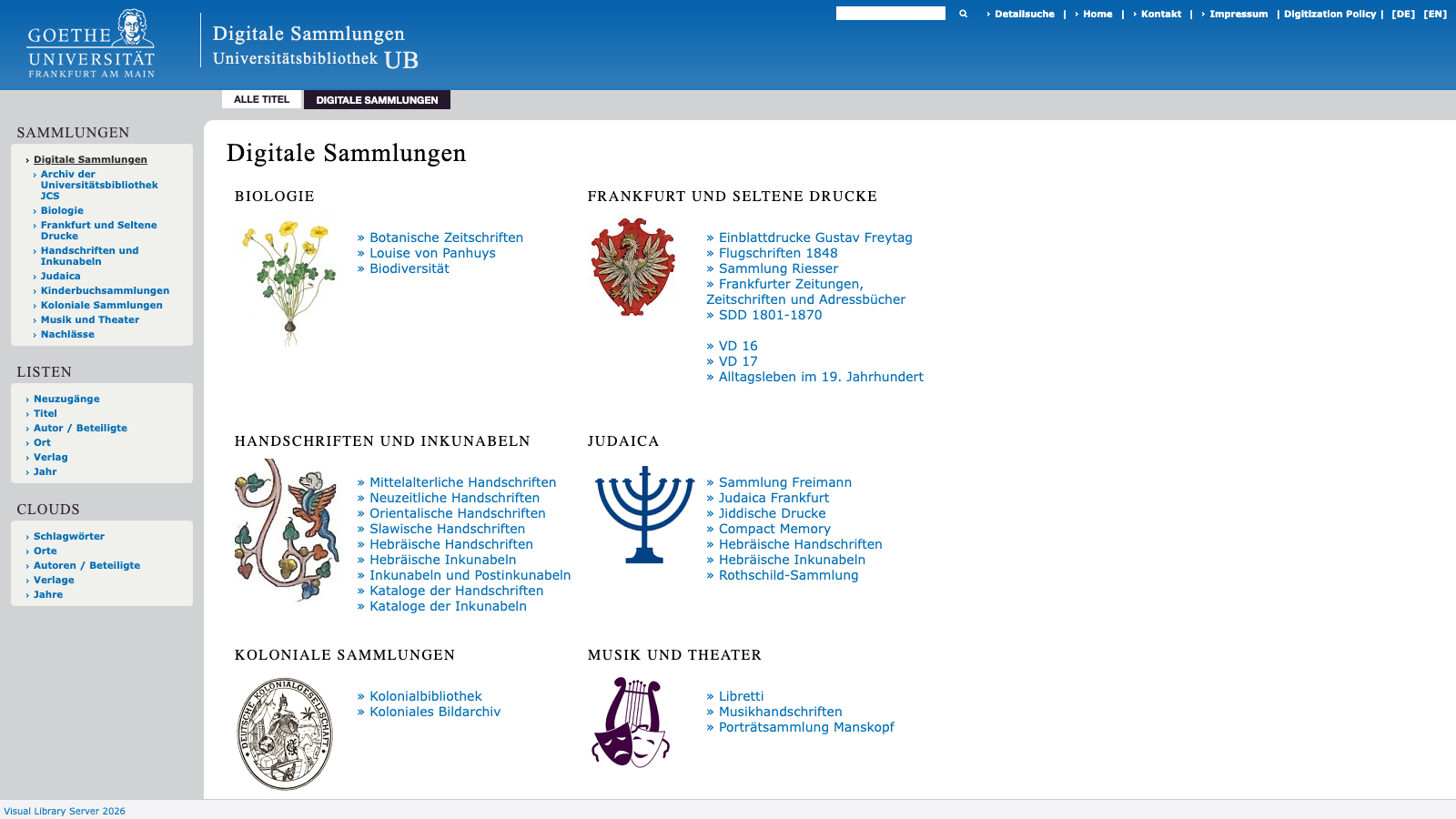 Screenshot of Uni Frankfurt