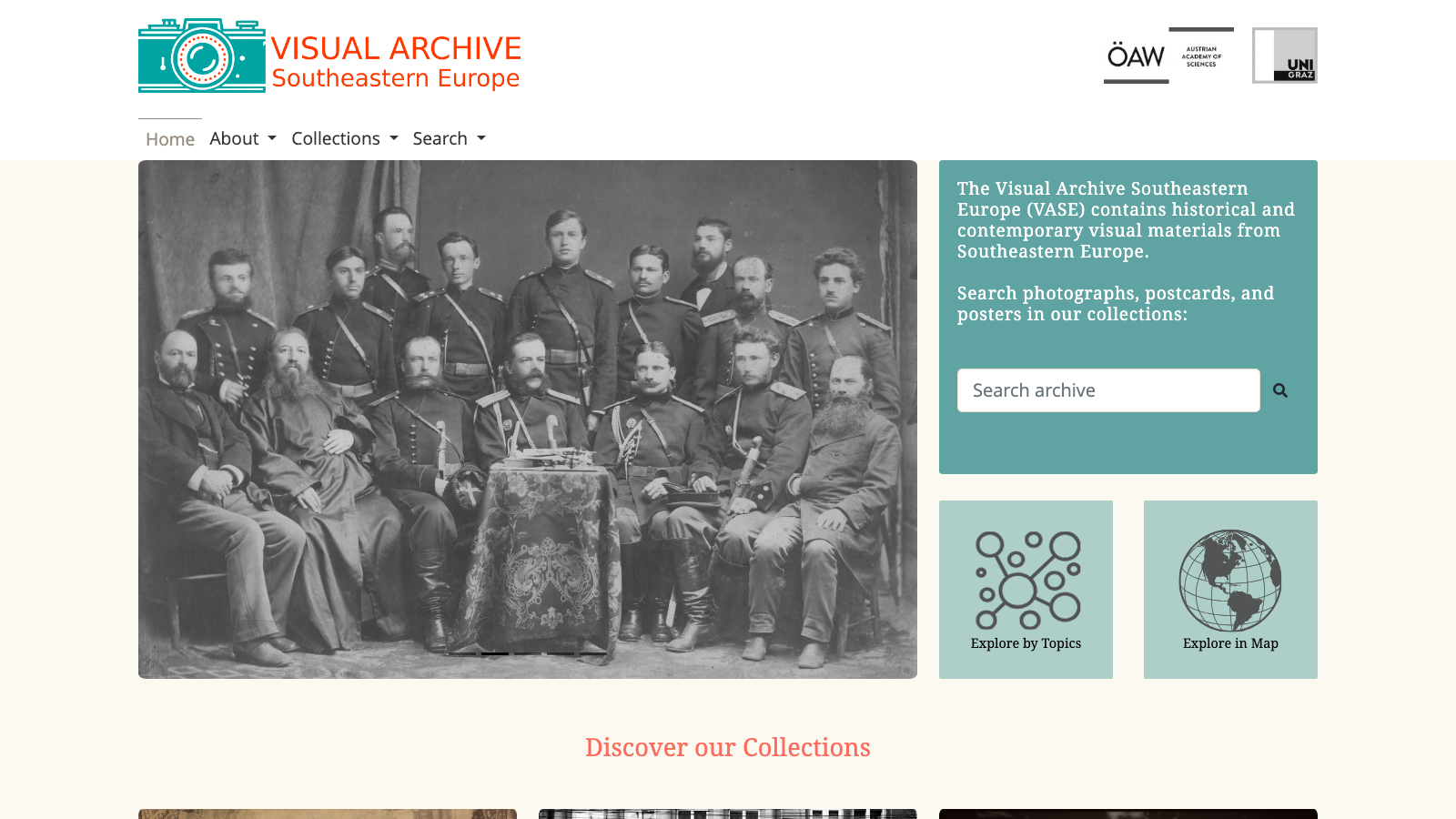 Screenshot of Visual Archive Southeastern Europe