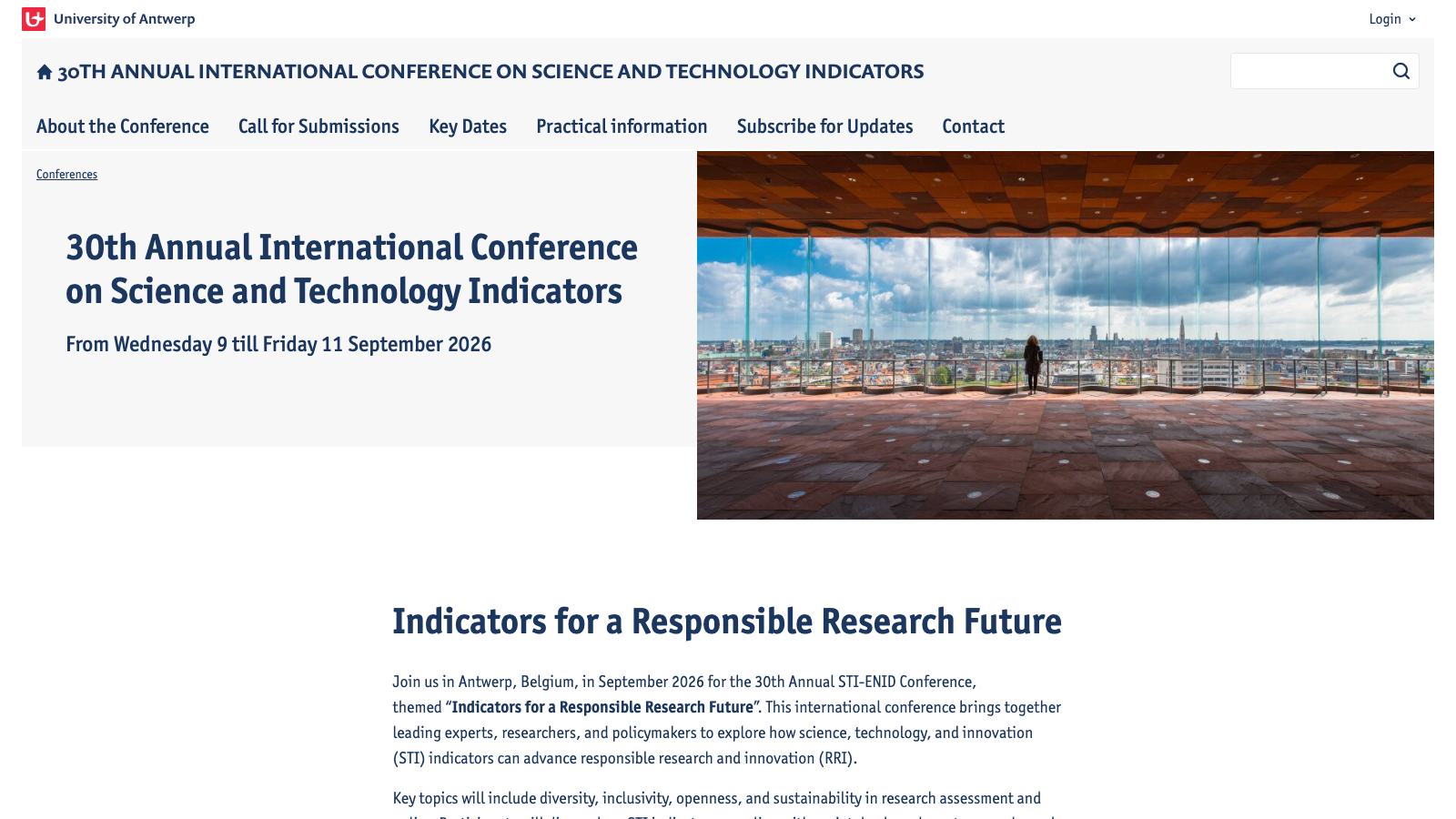 Conference homepage for the 30th STI-ENID Conference